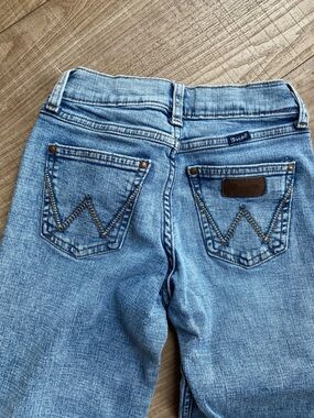 Wrangler Light Blue Kids' Bootcut Jeans with Signature Pocket Stitching